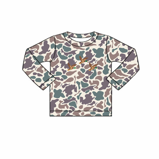 Long sleeves camo duck print baby boy shirt