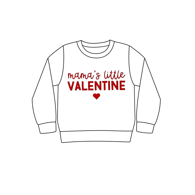 Mama's little valentine white kids boys shirt