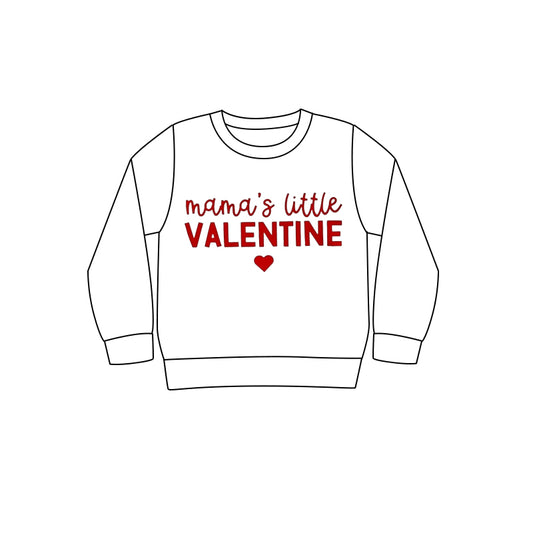 Mama's little valentine white kids boys shirt