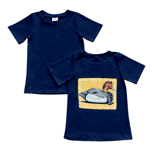 Short sleeves navy duck kids boys hunting shirt