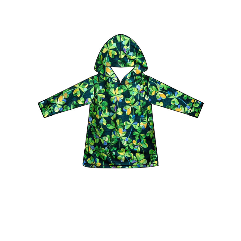 Long sleeves green shamrock kids St Patrick's hoodie