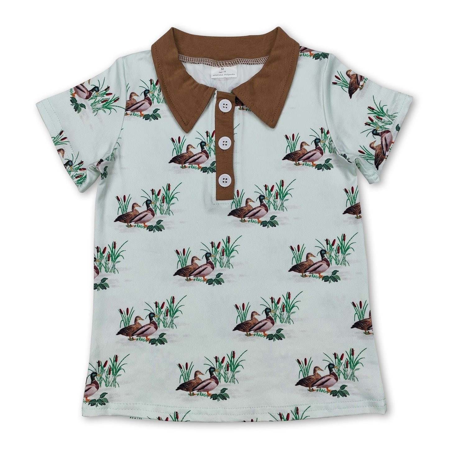 Short sleeves duck khaki kids boys polo shirt