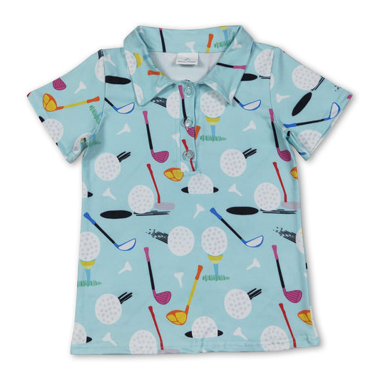 Short sleeves golf kids boys polo shirt