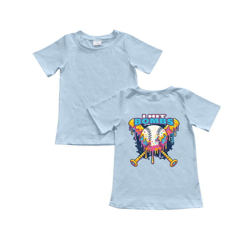 Light blue baseball kids boys summer shirt