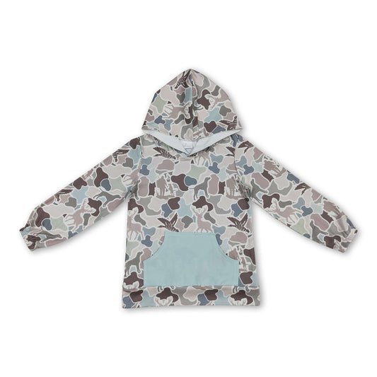 Long sleeves camo deer duck kids boys hoodie