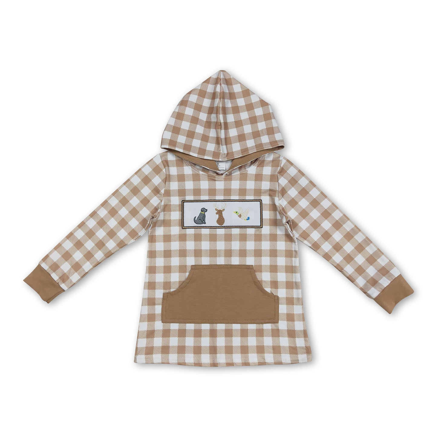 Khaki polka dots duck dog deer hunting baby kids hoodie