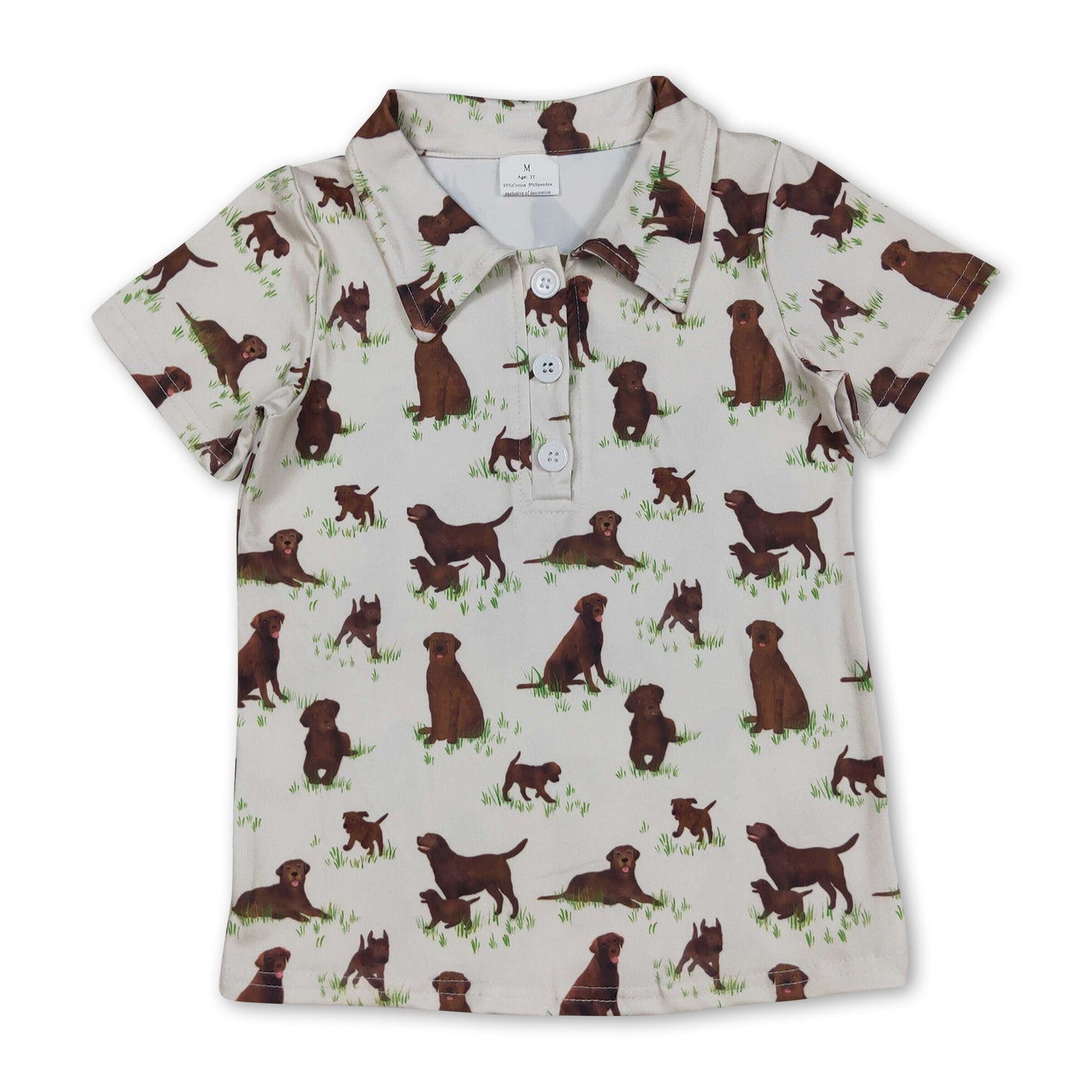 Short sleeves dog kids boys summer polo shirt