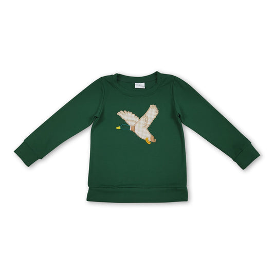 Green long sleeves duck hunting kids boys shirt