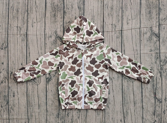 Long sleeves camo hunting dog duck kids boys hooded jacket