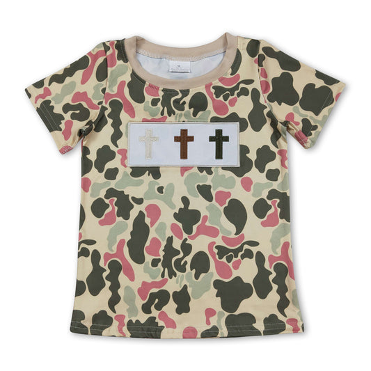 camo cross kids boys summer short top