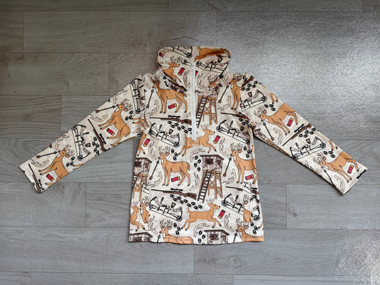 Long sleeves deer kids boys zipper pullover