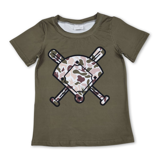 Short sleeves golf hunting camo kids boys T-shirt