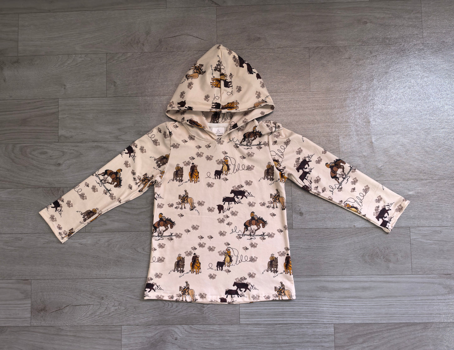 Long sleeves horse rodeo western kids boys hoodie