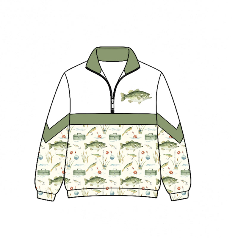 Long sleeves fishing kids hunting zipper pullover