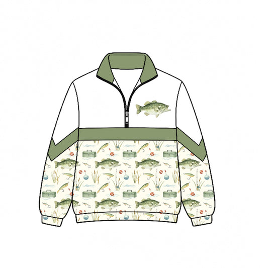Long sleeves fishing kids hunting zipper pullover