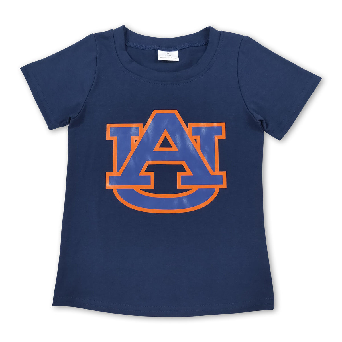 Short sleeves navy A U kids boys team shirt