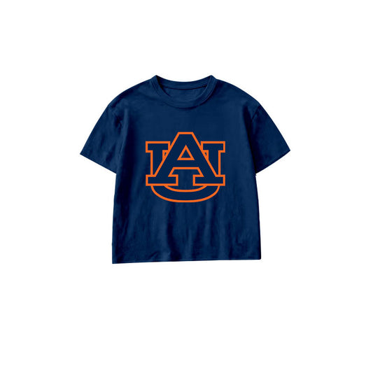 Short sleeves navy A U kids boys team shirt