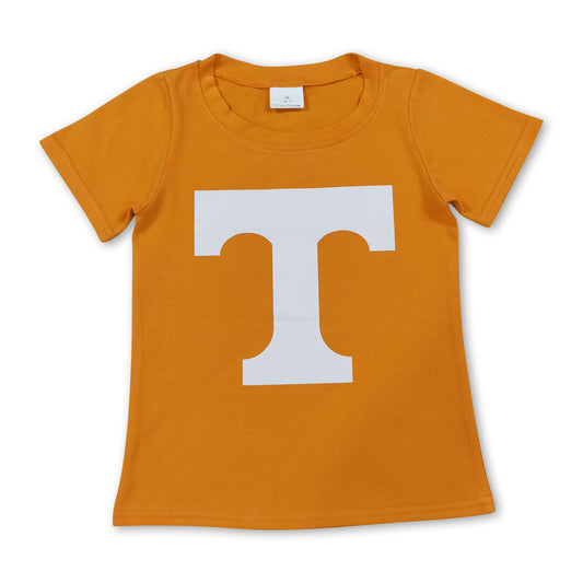 Short sleeves orange T kids boys team shirt