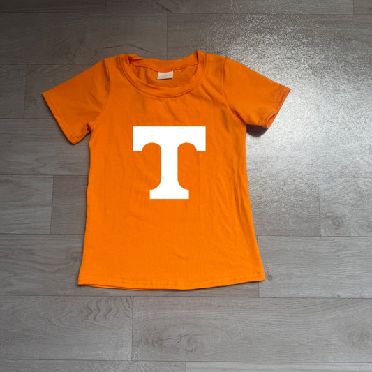 Short sleeves orange T kids boys team shirt