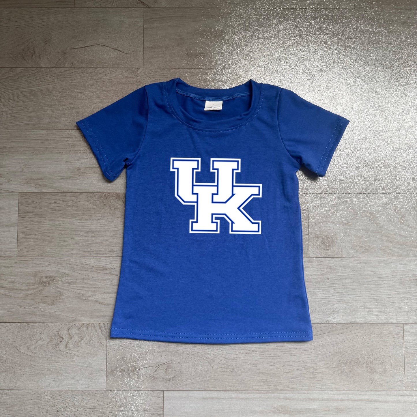 Short sleeves blue U K kids boys team shirt