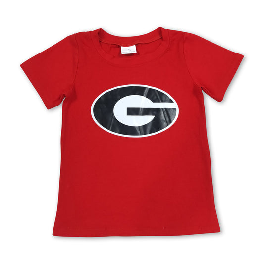 Short sleeves red G kids boys team shirt