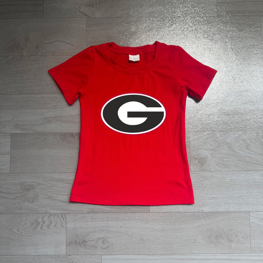 Short sleeves red G kids boys team shirt