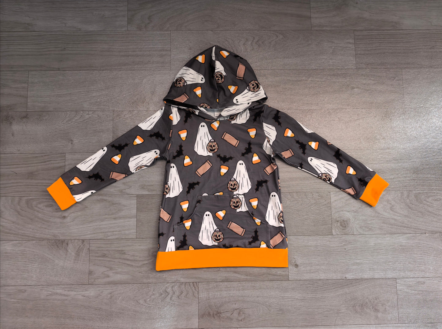 Long sleeves ghost candy corn kids boys hoodie