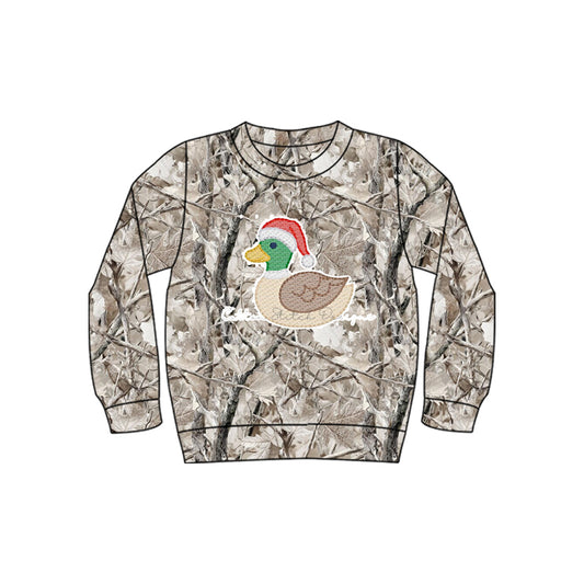 Long sleeves camo kids boys Christmas shirt