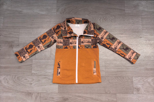 Long sleeves deer hunting zipper pocket boys jacket