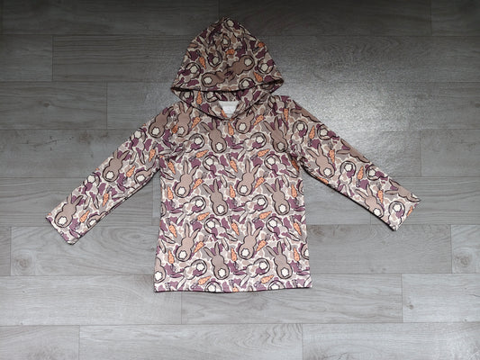 Long sleeves camo bunny carrot boys Easter hoodie