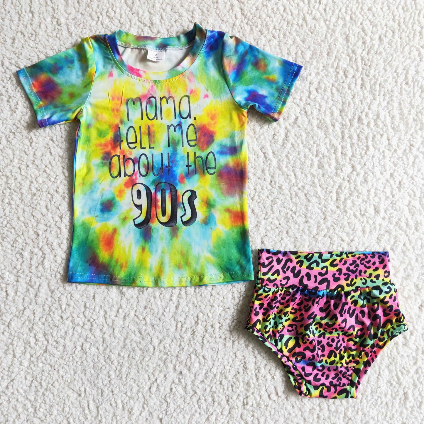 Baby Tie Dye Leopard Bummies Set