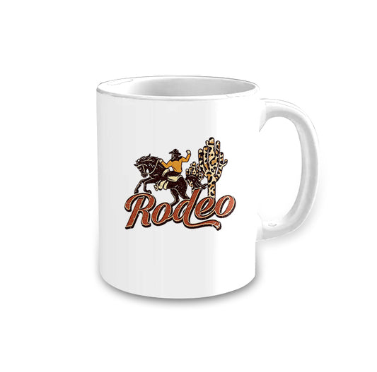 Leopard cactus rodeo western mug