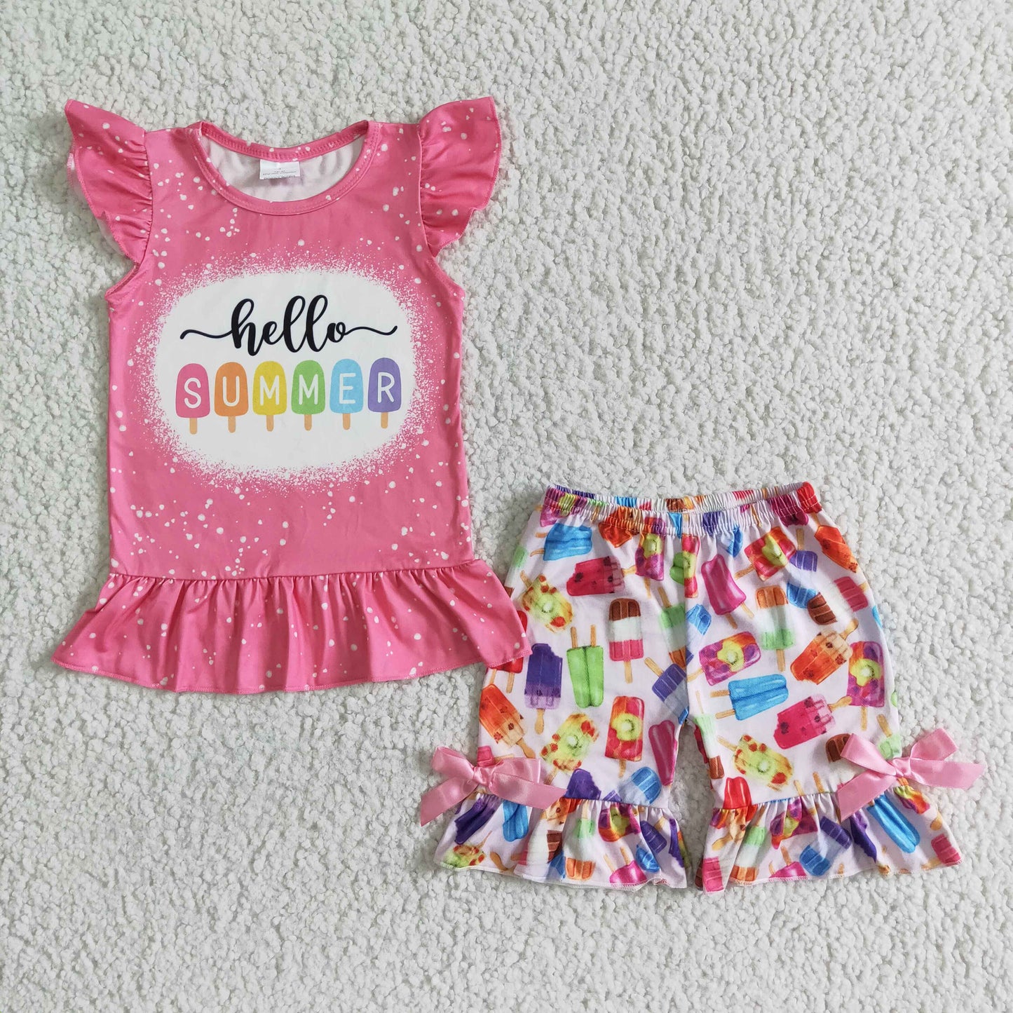 Hello summer shirt shorts girls boutique clothing