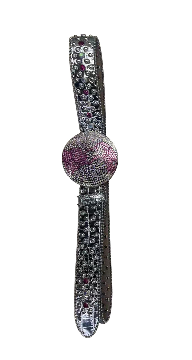 Rhinestones silver baby girls belt