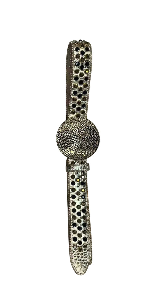 Rhinestones golden baby girls belt