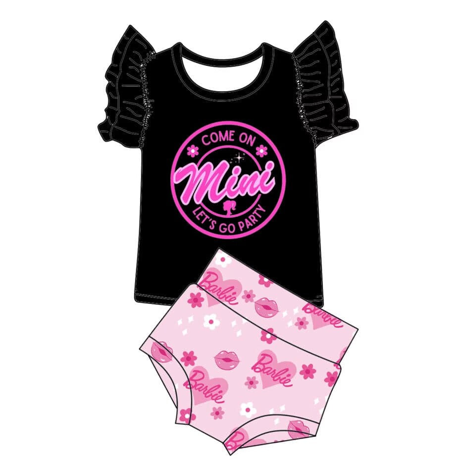 Let's go party shirt bummies baby girls clothes