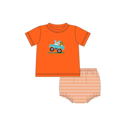 Sleeveless carrot egg bunny truck boys easter bummies set