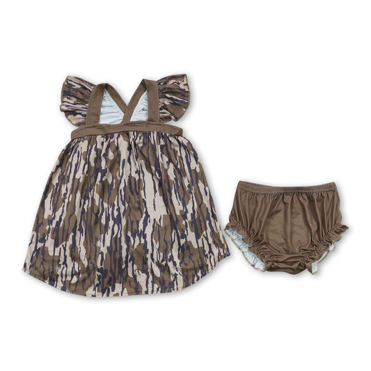Olive camo tunic bummies girls summer set