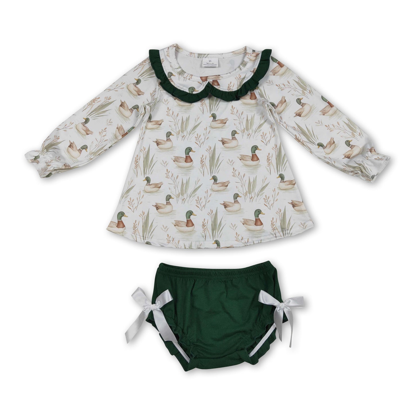 Long sleeves duck tunic bummies girls clothes set