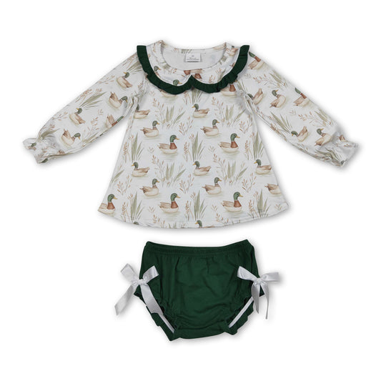 Long sleeves duck tunic bummies girls clothes set