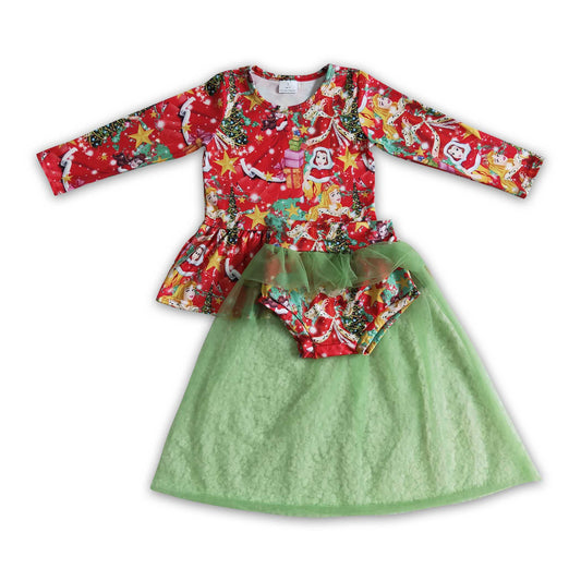 Princess peplum tulle bummies kids baby Christmas clothing