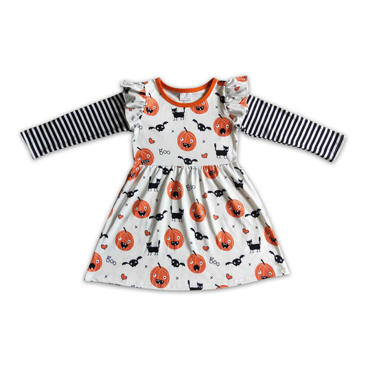 Boo pumpkin bat cat kids girls Halloween dress