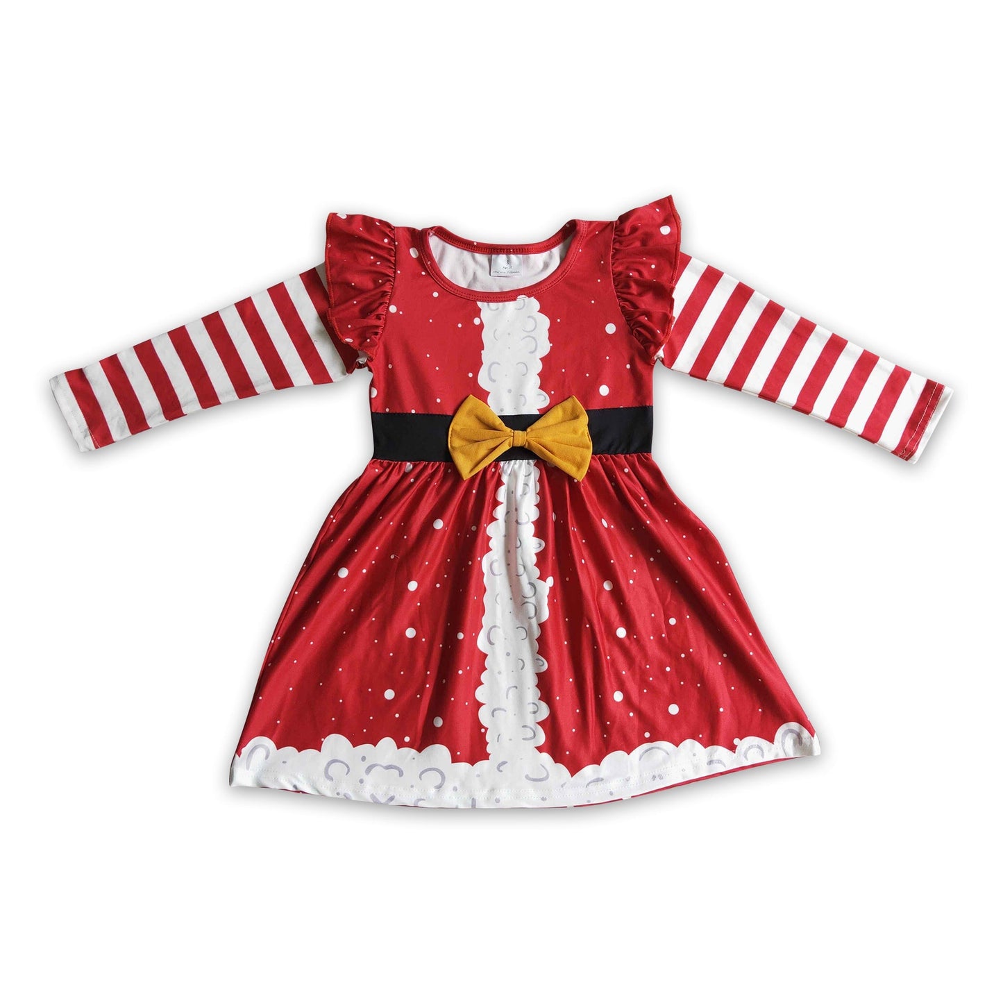 Red white santa baby girls Christmas dress