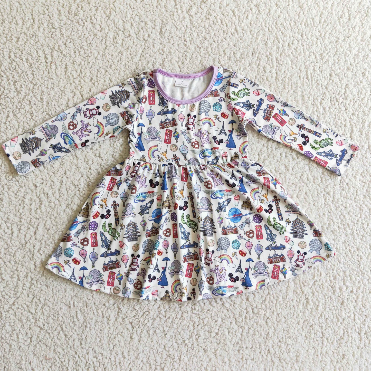 Mouse turtle rainbow girls twirl dresses