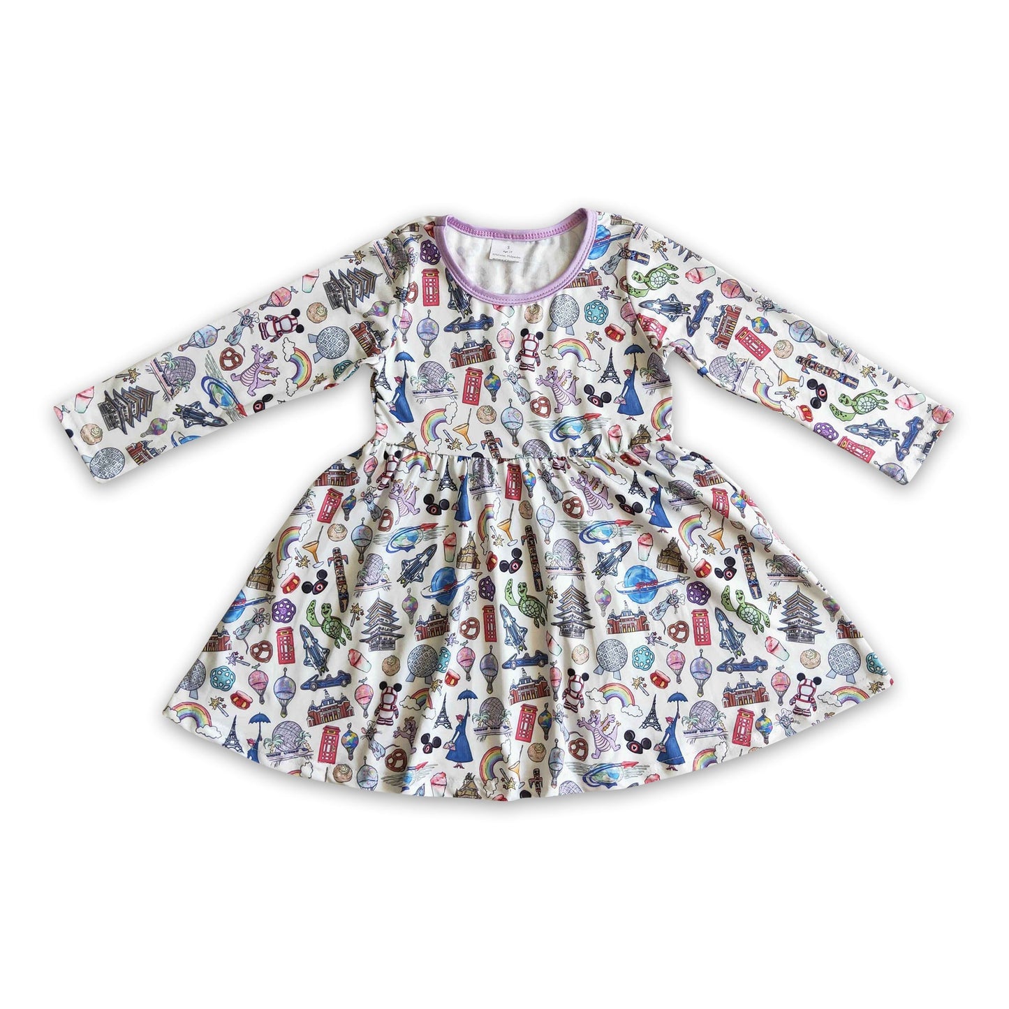 Mouse turtle rainbow girls twirl dresses