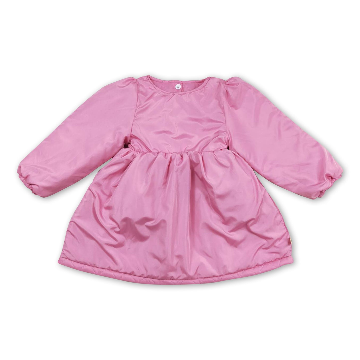 Pink heart print thick kids girls winter coat