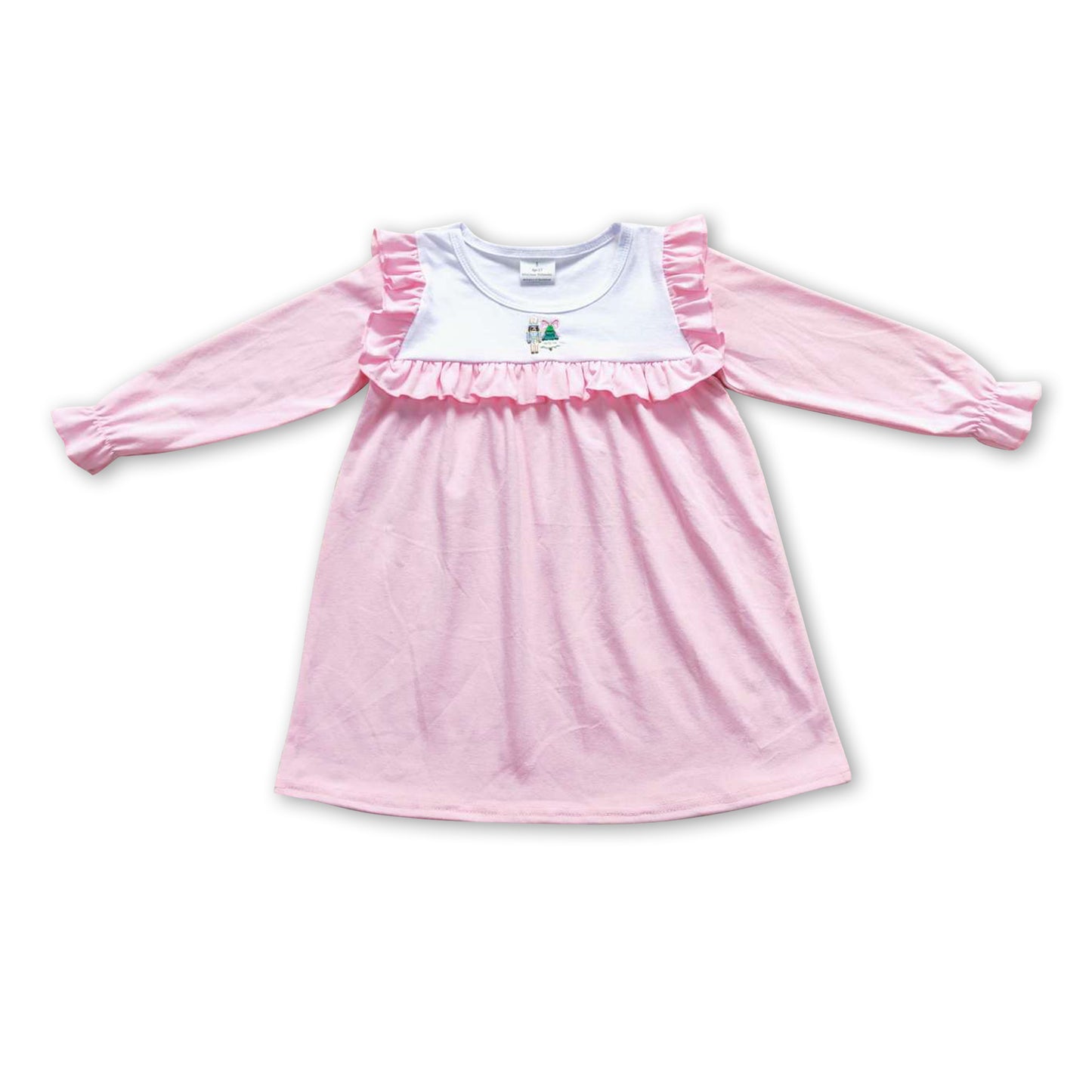 Pink long sleeves Christmas tree ballet baby girls dress