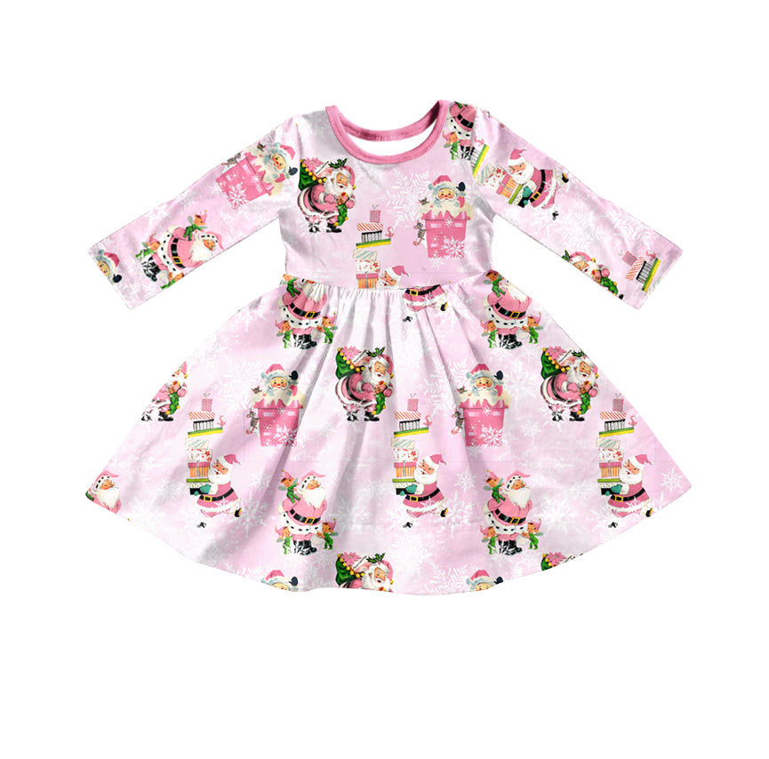 Pink gifts santa baby girls Christmas dresses