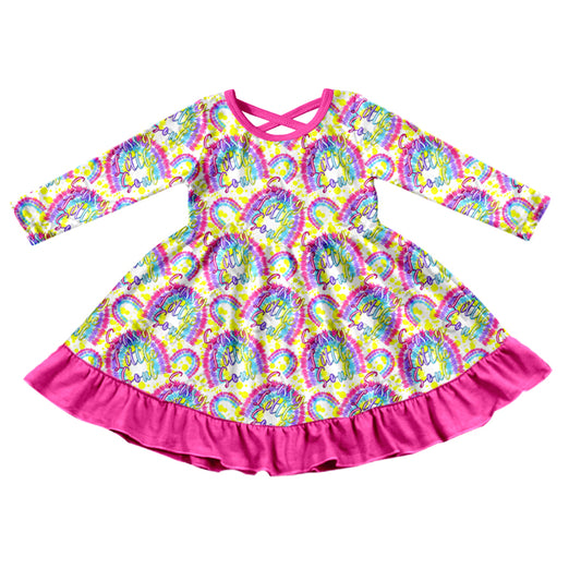 Sassy little soul tie dye rainbow girls ruffle dresses