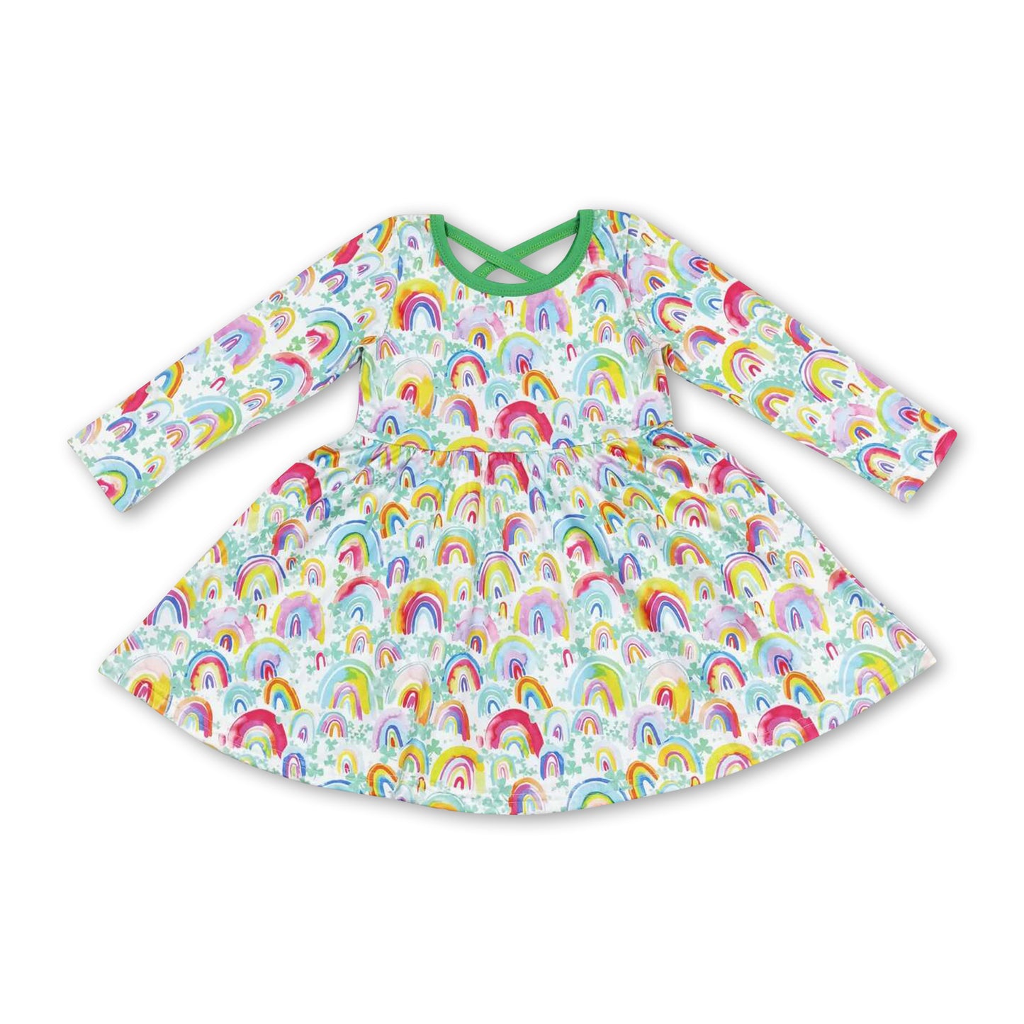 Rainbow clover girls st patrick's day dresses